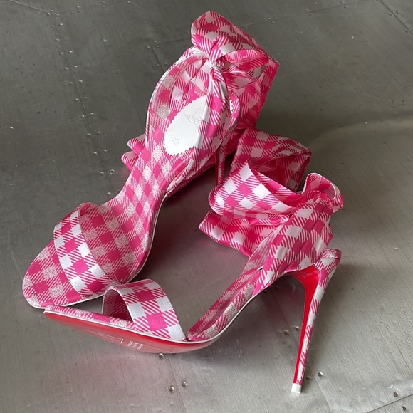 Christian louboutin sandale du desert 100mm pink rose bco sz 39 - Picture 5 of 9